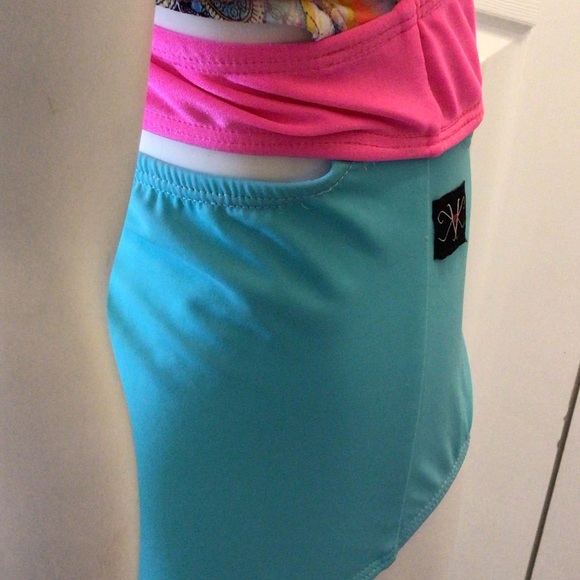 Kandi Kouture Cut Out Neon Floral Colorblock One Shoulder Dance Leotard Size AM - Picture 8 of 8